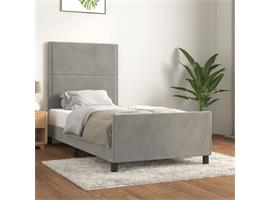 vidaXL Cadre de lit avec tête de lit Gris clair 100x200 cm V