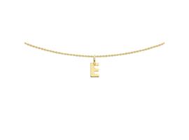 Collier met Letter E van Massief 14 Karaats Goud