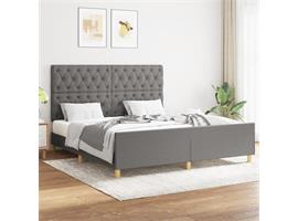 vidaXL Cadre de lit avec tête de lit Gris foncé 160 x 200 cm
