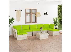 vidaXL Salon de jardin palette 8 pcs avec coussins Épicéa im
