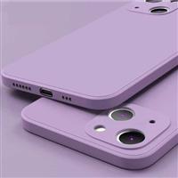 iPhone SE (2020) Square Silicone Hoesje - Zachte Matte Case Liquid Cover Lichtpaars