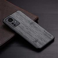 Xiaomi 12X Leren Hoesje - Shockproof Case Cover Hout Patroon Grijs