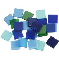 Mini Mozaïek Blauw Groen Mix 10 x 10 mm  25 gram