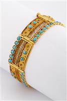 Gouden schakel armband met filigrain