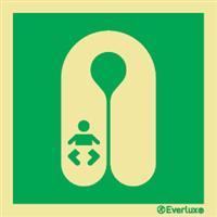Reddingsvest Baby pictogram | 10x10 CM | Lichtgevend