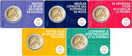 Frankrijk 2 Euro 2021 Olympische Spelen Coincard Serie van 5