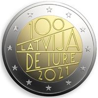 Letland 2 Euro 2021 100 Jaar Erkenning Letland