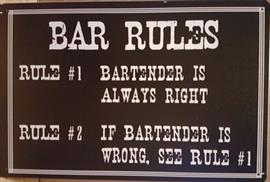 Bar rules reclamebord