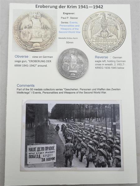 Grote foto eroberung der krim 1942. medaille 50mm fotos verzamelen militaria tweede wereldoorlog