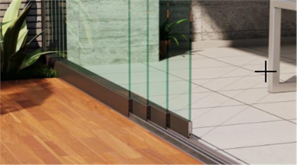 Grote foto glazenschuifwand 4 rail glazen schuifwand helder tuin en terras veranda en overkappingen