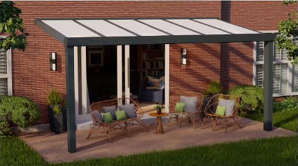 Grote foto aluminium overkapping 506 x 300cm polycarbonaat tuin en terras veranda en overkappingen