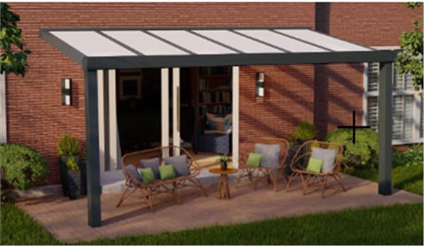 Grote foto aluminium overkapping 506 x 400cm polycarbonaat tuin en terras veranda en overkappingen