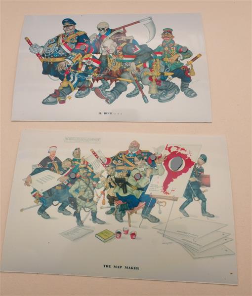 Grote foto 6 anti nazi karikatuur postkaarten arthur szyk verzamelen militaria tweede wereldoorlog