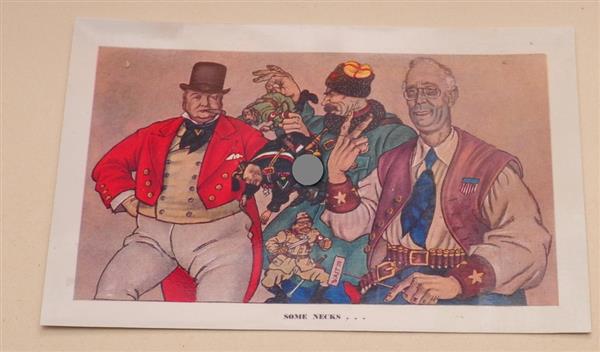 Grote foto 6 anti nazi karikatuur postkaarten arthur szyk verzamelen militaria tweede wereldoorlog