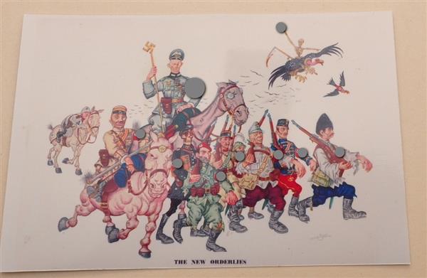 Grote foto 6 anti nazi karikatuur postkaarten arthur szyk verzamelen militaria tweede wereldoorlog