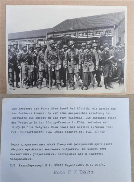 Grote foto fort eben emael medaille fotos en 2 postkaarten. verzamelen militaria tweede wereldoorlog