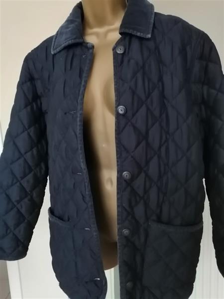 Grote foto vintage doorstikte padded blauwe jas maat 38 kleding dames jassen winter