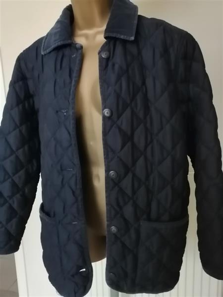 Grote foto vintage doorstikte padded blauwe jas maat 38 kleding dames jassen winter