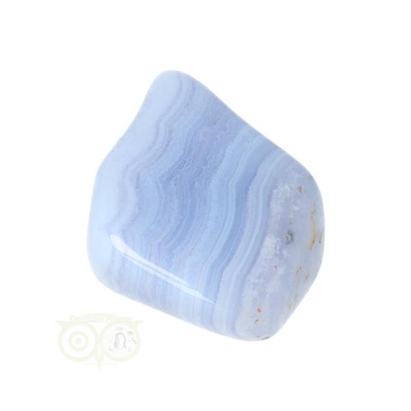 Grote foto blauwe chalcedoon blue lace agaat trommelsteen nr 37 33 gram verzamelen overige verzamelingen
