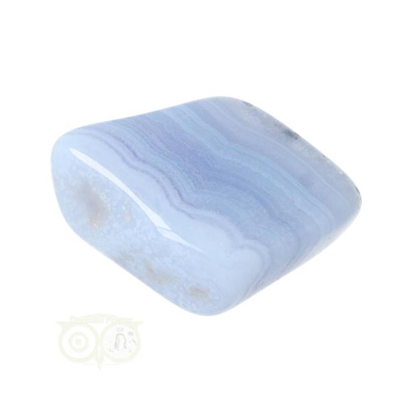 Grote foto blauwe chalcedoon blue lace agaat trommelsteen nr 37 33 gram verzamelen overige verzamelingen