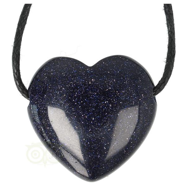 Grote foto goudsteen blauwe hart hanger 3 cm nr 11 kleding dames sieraden
