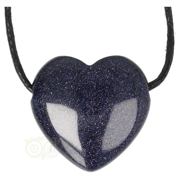 Grote foto goudsteen blauwe hart hanger 3 cm nr 10 kleding dames sieraden