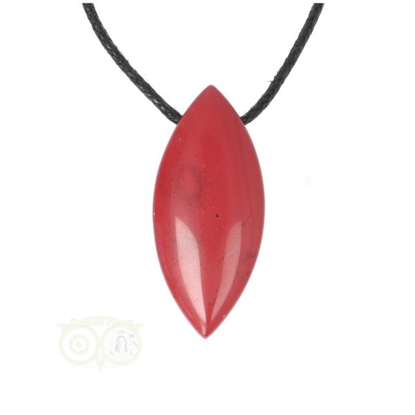 Grote foto rode jaspis ovaal hanger nr 11 11 gram kleding dames sieraden