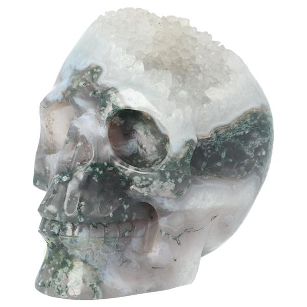 Grote foto mos agaat geode schedel 1412 gram verzamelen overige verzamelingen