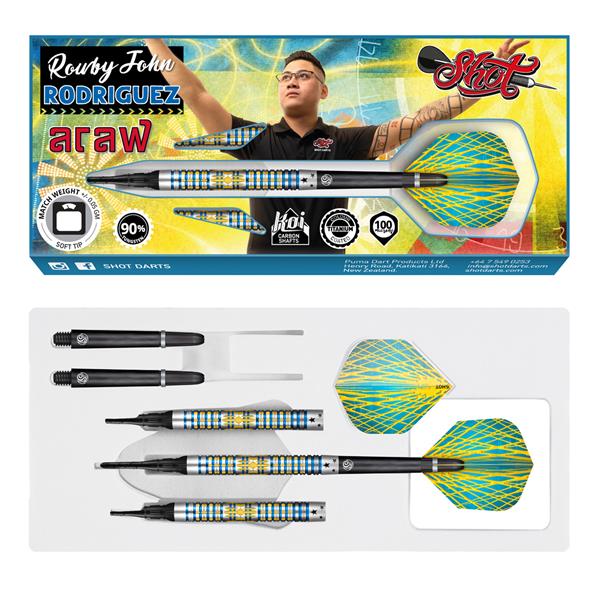 Grote foto softtip shot rowby john rodriquez araw 90 20 gram sport en fitness darts