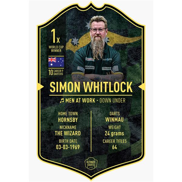 Grote foto ultimate card simon whitlock 37x25 cm ultimate card simon whitlock 37x25 cm sport en fitness darts