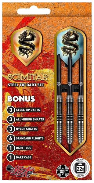 Grote foto shot value range scimitar steeltip darts set shot scimitar steeltip darts set 24 gram sport en fitness darts