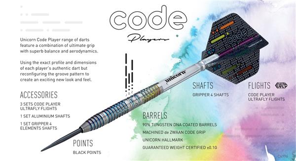 Grote foto unicorn code jeffrey de zwaan 90 code jeffrey de zwaan 90 25 gram sport en fitness darts