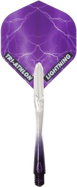 Grote foto mckicks thunder lightning purple flight shaft set mckicks thunder lightning purple flight shaft sport en fitness darts