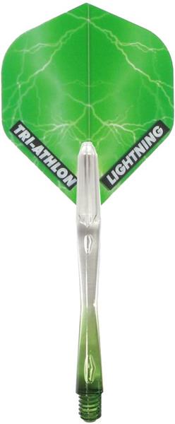 Grote foto mckicks thunder lightning green flight shaft set mckicks thunder lightning green flight shaft se sport en fitness darts