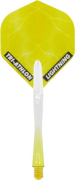 Grote foto mckicks thunder lightning yellow flight shaft set mckicks thunder lightning yellow flight shaft sport en fitness darts