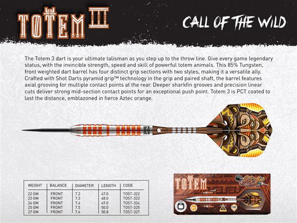 Grote foto shot totem 3 85 orange totem 3 85 orange 27 gram sport en fitness darts