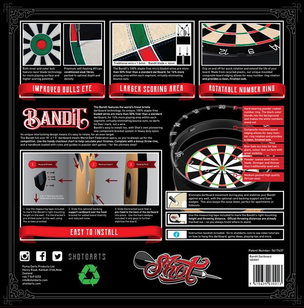 Grote foto shot bandit dartboard shot bandit dartboard sport en fitness darts