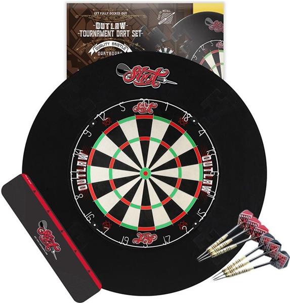 Grote foto shot outlaw tournament dartboard set shot outlaw tournament dartboard set sport en fitness darts