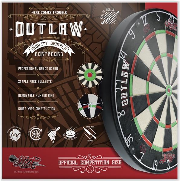 Grote foto shot outlaw bristle dartboard shot outlaw bristle dartboard sport en fitness darts