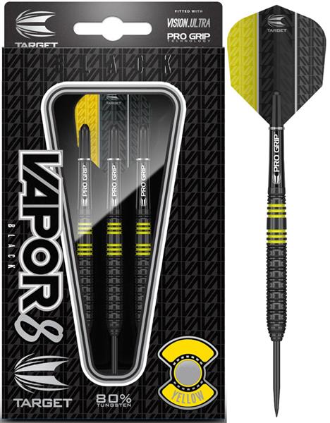 Grote foto target vapor8 black yellow 80 vapor8 black yellow 80 24 gram sport en fitness darts