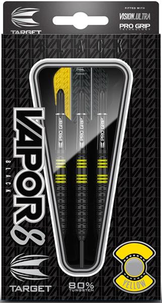 Grote foto target vapor8 black yellow 80 vapor8 black yellow 80 24 gram sport en fitness darts