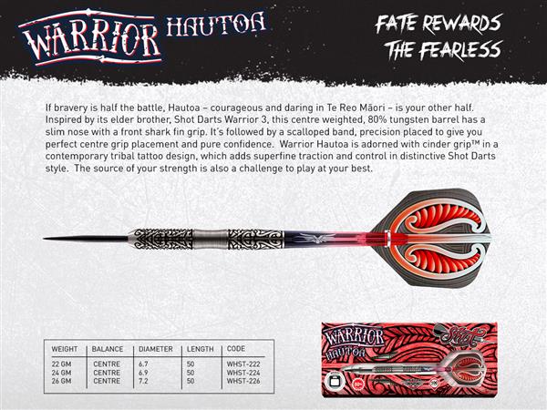 Grote foto shot warrior hautoa 80 warrior hautoa 80 26 gram sport en fitness darts