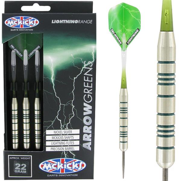 Grote foto mckicks arrow greens silver 22 mckicks arrow greens silver 22 sport en fitness darts