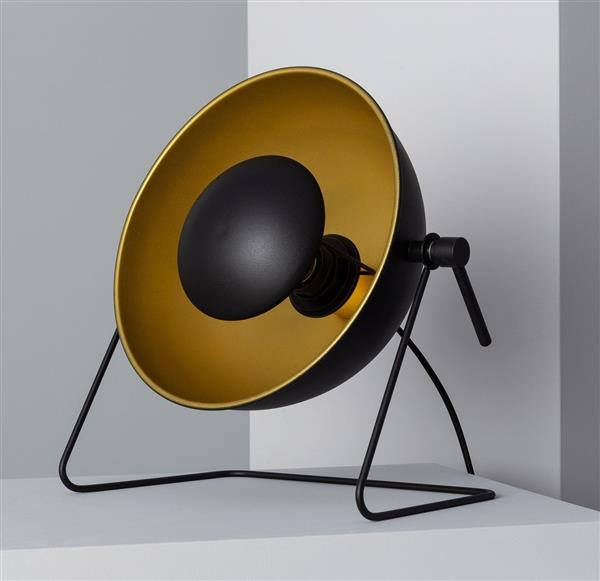 Grote foto tafellamp industrieel modern design buiten zwart binnen goud 30cm x 30cm huis en inrichting overige