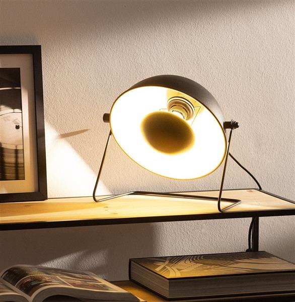 Grote foto tafellamp industrieel modern design buiten zwart binnen goud 30cm x 30cm huis en inrichting overige