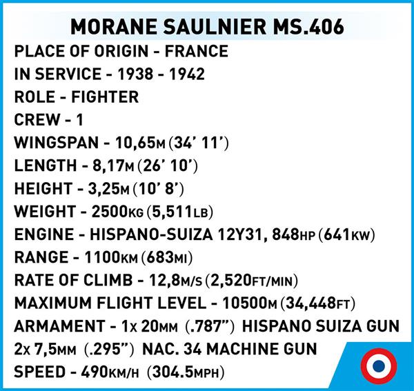 Grote foto cobi ww2 5724 morane saulnier ms.406 kinderen en baby overige