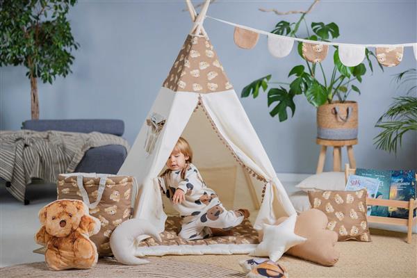 Grote foto tipi tent teddy bear met accessoires tipi 2 kussens en speelmat kinderen en baby overige