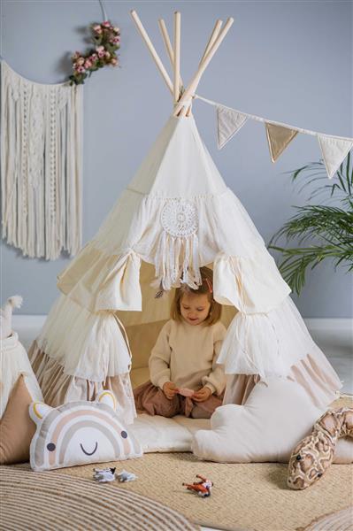 Grote foto tipi tent met ruches happy frills incl mat en 2 kussens tipi speelmat 2 kussens kinderen en baby overige