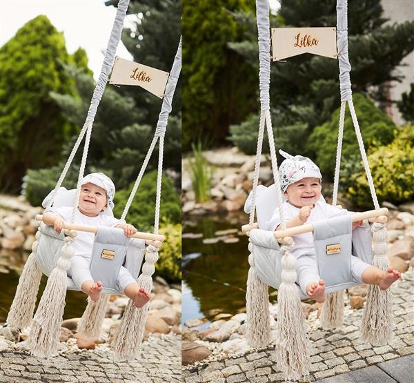 Grote foto babyschommel mintgreen met veiligheidsgordels mintgreen kinderen en baby overige