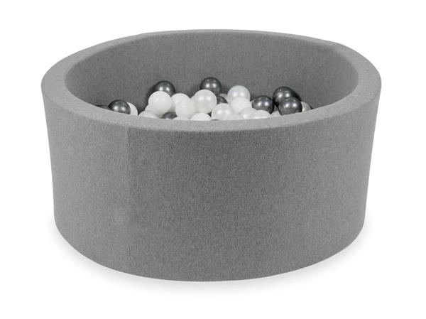 Grote foto ballenbad grey 90x40cm incl. 300 ballen ballen wit zilver kinderen en baby overige